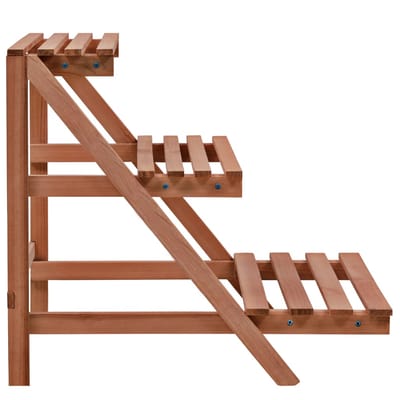 vidaXL Plantenstandaard 3-laags van cederhout - Bruin, 48 x 45 x 40 cm