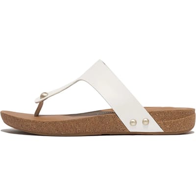 FitFlop FitFlop Iqushion Leather Toe-Post Sandals ZWART - Maat 36