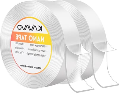Herbruikbare Nano Dubbelzijdige Plakband Multifunctionele No-Trace Verwijderbare Transparante Lijmtape Wasbare Sterke Sticky Gel Grip Tape voor Kantoor Tapijt Keuken - 600 cm - 2Pack - Sterke Kleefkracht Eco-Vriendelijk.