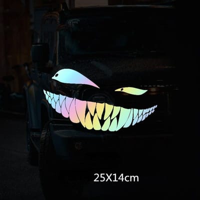 Creatieve ogen slechte glimlach autostickers motorfiets stickers grappige auto body styling decoratie raamsticker vinyl waterdicht veelkleurig