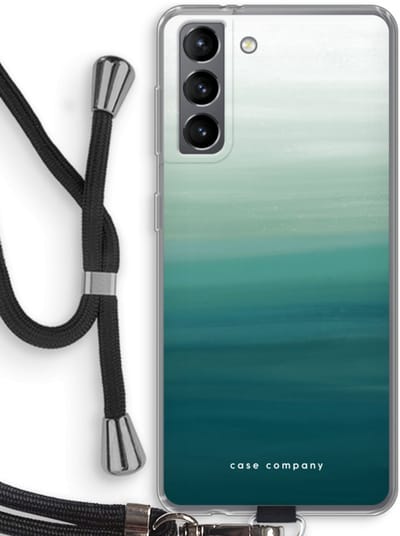 Case Company® - Hoesje met koord geschikt voor Samsung Galaxy S21 hoesje met Koord - Ocean - Telefoonhoesje met Zwart Koord - Bescherming aan alle Kanten en Over de Schermrand