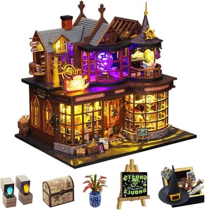 Miniatuurhuis Bouwpakket - Poppenhuis Knutselpakket - Huis Decoratie - Magisch Ontwerp - 26.4 x 18 x 11.5 cm - Bruin