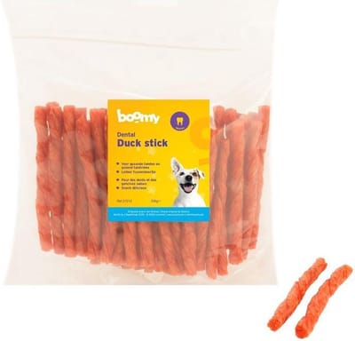 Boomy - Hondensnacks - Hondensnoepjes - Kauwstaafjes - Dental Stick - Eend - 2 x 300g