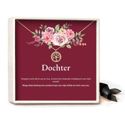 Pera Jewelry - 925 sterling zilveren Levensboom Ketting - Dochter - Collier - Ketting Dames - Ketting met Hanger