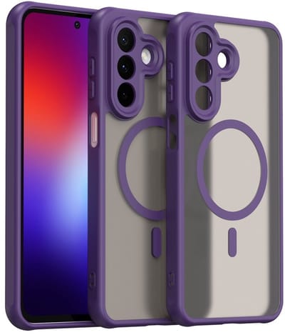 Coverup Hoesje - Geschikt voor Samsung Galaxy A27 Hoesje - Coverup Mat Transparante Back Cover met Camera Cover - MagSafe Compatible - Paars