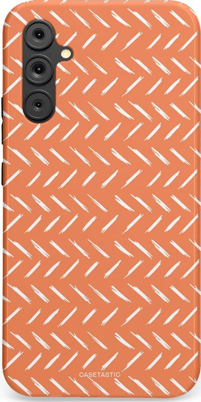 Casetastic hoesje geschikt voor Samsung Galaxy A34 (2023) 5G - Dubbellaagse bescherming - Oranje Witte Nederland Cross Patroon - Fashion Case - Terracotta Zand