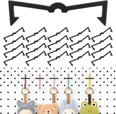 Dailygoods- Pegboard-haakzekeringen 50 stuks - Zwarte Kunststof - Antislip Beveiliging - Voor 1/4 inch en 1/8 inch - Veilige Fixatie - Schokbestendig - Pegboard-klemmen