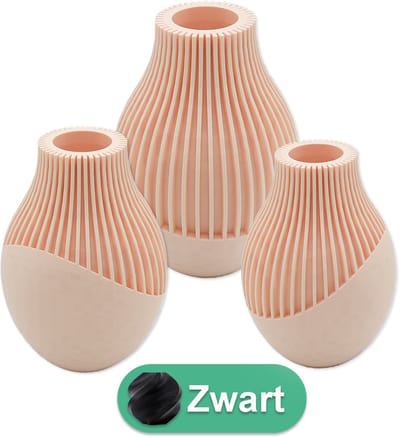 Ayra organische vaas – Decoratieve vaas - Zwart - 3d geprinte vaas – geschikt voor droogbloemen - 25CM
