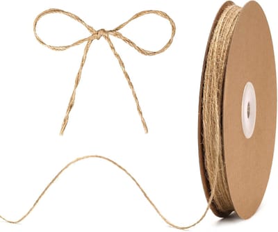 Natuurlijk jute touw 100 m 2-laags bruin tuinkoord 1,5 mm voor ambachten, decoratie en tuinieren