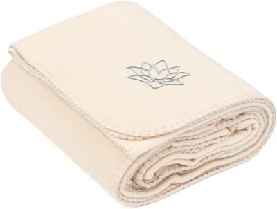 Zachte en Warme Fleece Plaid met Lotus Borduurwerk voor Meditatie en Ontspanning