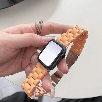 Fungus - Smartwatch bandje - Geschikt voor Apple Watch 42 / 44 / 45 / 49 mm - Series 1 2 3 4 5 6 7 8 9 SE Ultra iWatch - Hars - Oranje