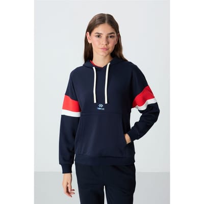 Overmaatse Kleurblokkering Hoodie met Zak