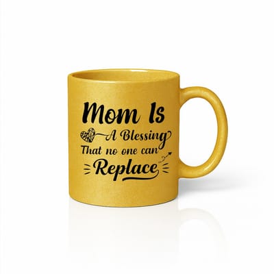 Mom Is A Blessing Luxe Gouden Mok - Premium Goud Metallic Koffiebeker - 330ml - Exclusief Moeder Cadeau