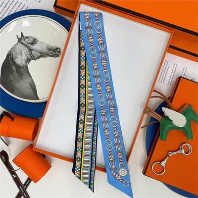 Zijde Hoge Kwaliteit Luxe Sjaal Dames Hoofdband Haarband Foulard Striklint Neckerchief Smalle Sjaals Accessoires 5x85cm gray