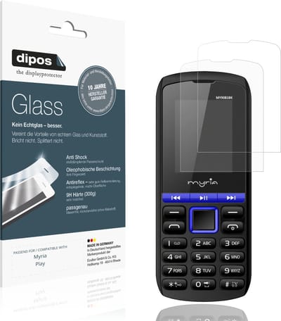 dipos – 2x Matte Pantserfolie geschikt voor Myria Play | 9H Screenprotector