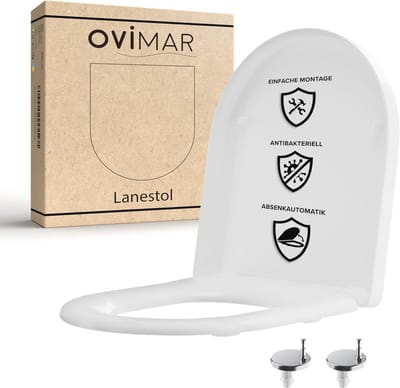 D Vorm Toiletbril Wit met Soft-Close Mechanisme - Duroplast, Eenvoudige Installatie en Snelle Release