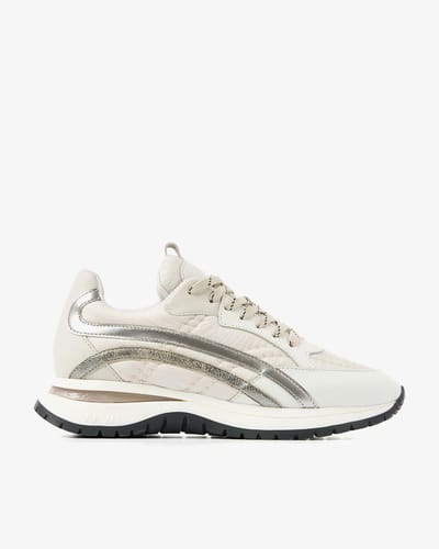 VIA VAI Usher Skye Sneakers dames - Textiel,Leer - Zilver