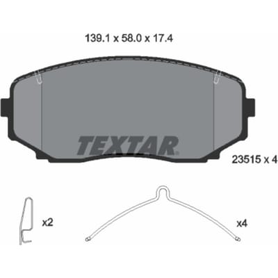 Remblokset TEXTAR 2351503, voor