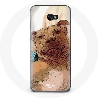 Coque - Samsung - Galaxy A8 2016 - Marron - American Pit Bull Terrier - Souple marron