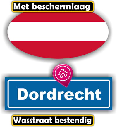 Jerma - Dordrecht - Auto - Sticker - set 2 - Ovaal 13x7 cm - rechthoek 13x6 cm - Zelfklevend - Vinyl