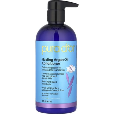 Pura D'or, Après-shampoing cicatrisant à l'huile d'argan, pour tous types de cheveux, 473 ml (473ml) white