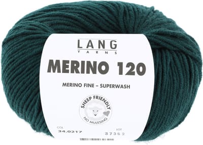 Lang Yarns Merino 120 - 217 petrol - Merinowol Garen