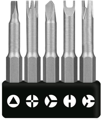 Speciale Schroevedraaierset met 5 Stukken, Inclusief Driehoekige en Speciale Bits, 50mm Lengte