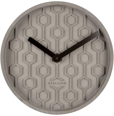 Karlsson Wandklok Honeycomb - Grijs - Ø31cm - Wandklok