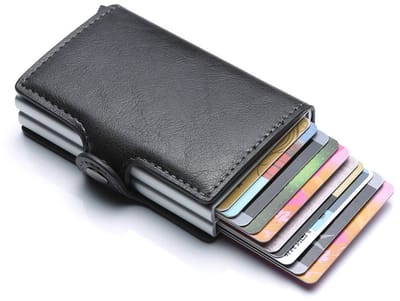 IBETTERTEC Mini Portemonnee Herren, Portemonnee Dames, Lederen Portemonnee, Smart Wallet met RFID-Bescherming (Heren Portemonnee, Mini Portemonnee, Portemonnee met Muntvak, Dun Portemonnee met Clip, Creditcardhouder Herren Dames met Geldopberg)
