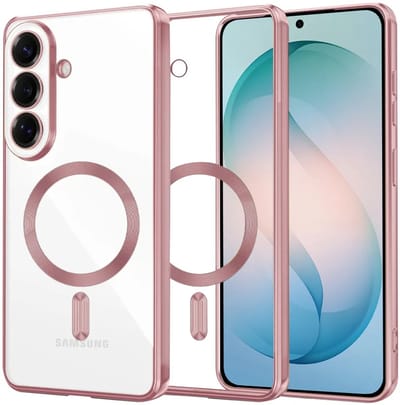 Hoesje geschikt voor Samsung Galaxy S26 Plus - Techsuit Luxury Crystal Back Cover - Geschikt voor MagSafe - Transparant/Roze