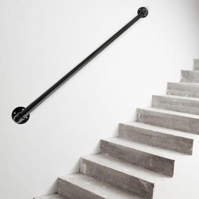 Muurbeugel Trapleuning - Handgreep Balkon - Veilig Traplopen - Roestvrij Staal - 122 cm - Zwart