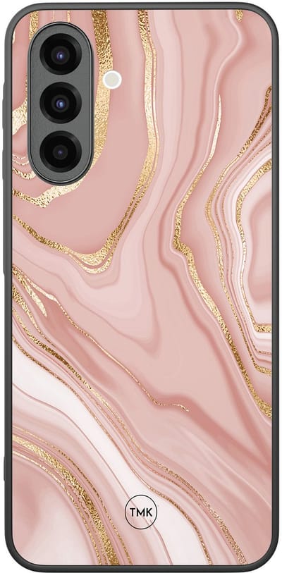 Hoesje geschikt voor Samsung Galaxy A26 - Rose marble - Roze - TPU case - Marmer - Hardcase zwart telefoonhoesje