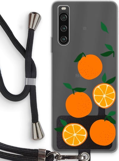 Case Company® - Hoesje met koord geschikt voor Sony Xperia 10 IV hoesje met Koord - Will you be my clementine - Telefoonhoesje met Zwart Koord - Bescherming aan alle Kanten en Over de Schermrand