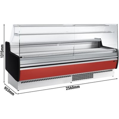 GGM Gastro Kühltheke - 2560mm - 1 Ablage - Frontblende Dunkelrot