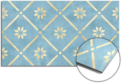 KitchenArt - Starline Blue Tile Spatscherm - 60x30 cm - Spatscherm Achterwand Keuken - Spatwand Keuken