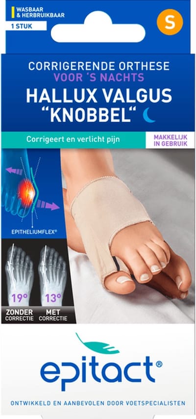 Epitact Hallux Valgus Nachtorthese - Maat M (39/41) - Thermovormbaar - Corrigerend en Pijnverlichtend - 1 Stuk