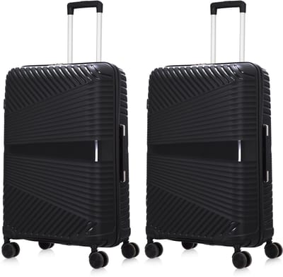 Mallorca Reiskofferset 2-delig - 2 x 93 liter - Ruimbagage - Zwart - Met Ingebouwd TSA Slot - Voor Vliegtuig en Lange Vakanties