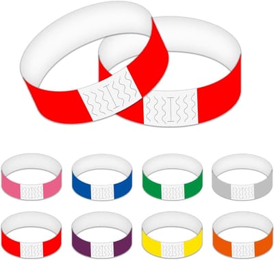 Inlaatbanden 160 stuks voor feesten | waterdichte bandjes in 8 kleuren | bedrukbare controlebanden voor veiligheid | festivals, bruiloften & evenementen | papieren armbanden