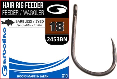 Garbolino Hair Rig Feeder-Waggler Barbless-Eyed (10 pcs) - Maat : 10