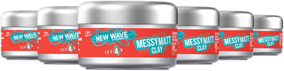 Wella New Wave Messy Matt Clay Ligt - 6 x 75 ml - Voordeelverpakking