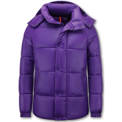 Puffer Jas - Gewatteerde Jassen Heren - 8055PRNW - Paars