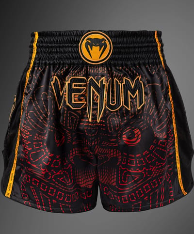 Venum Quetzal Fury Muay Thai Shorts Zwart Fury Rood Mandarijn - XS
