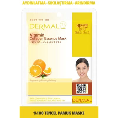 Masque Visage en Feuillet d'Essence de Collagène Dermal Vitamine