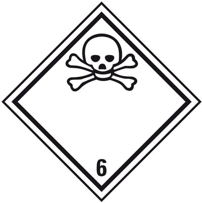 ADR klasse 6.1 sticker giftig 100 x 100 mm