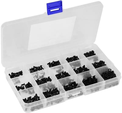 Dailygoods- Moeren Assortiment 480 Stuks - Zeskantige Kop - Koolstofstaal - M2/M2.5/M3 - Afschrikken + Geel Verzinken - Stevige Verbinding - Schroeven