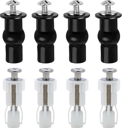 8 Stuks - Universele Scharnieren voor Toiletbril - Bevestigingsset Toiletbrilinstallatie - RVS - zwart,wit - Wc Bril Onderdelen - 44*18mm