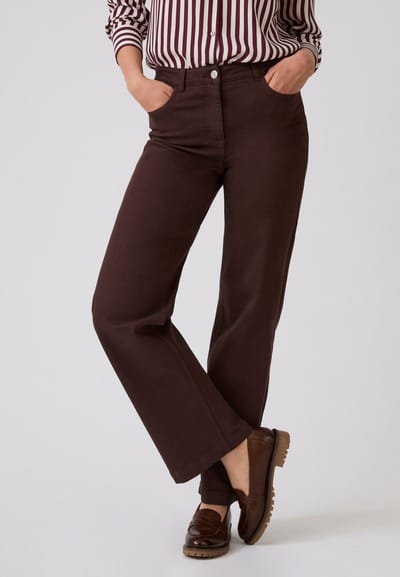 Damart - Jeans wijd Perfect Fit by Damart - Dames - Bruin - 52