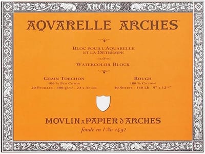 Arches Aquarelpapier Blok - 23 x 31 cm - Natuurlijk Wit