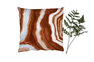 Sierkussens - Kussentjes Woonkamer - 40x40 cm - Agaat - Bruin - Goud - Geode steen