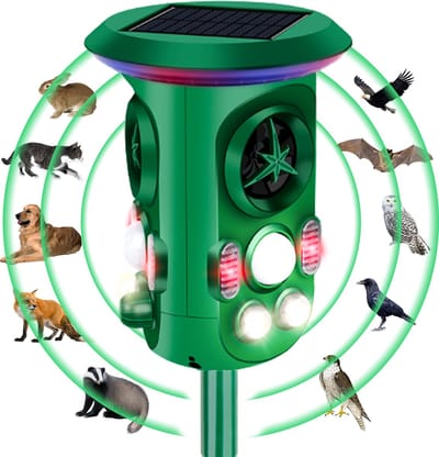 Fleau Garden Ultrasone Kattenverjager 360° op Zonneenergie - Kattenschrik - Marterverjager - Muizenverjager - Dierenverjager Outdoor - PRO+